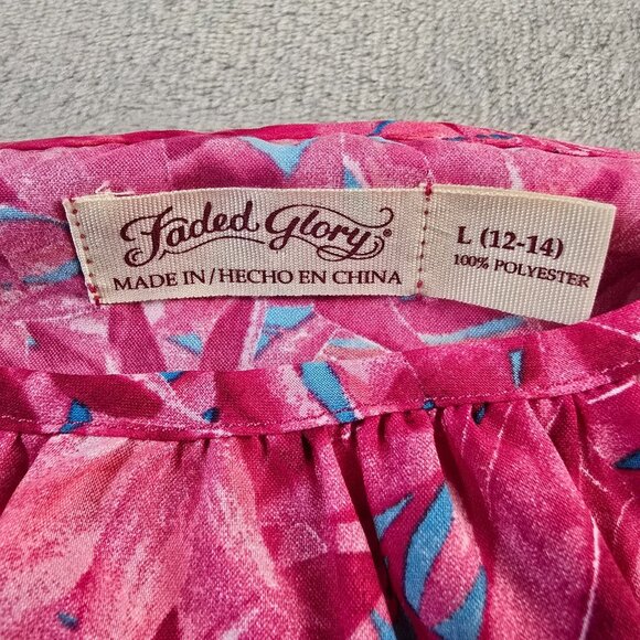 Faded Glory Tank Top Womens Large Pink Adjustable Straps Summer Vacation Beach - Picture 5 of 6